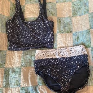 CALIA by Carrie Underwood Polka Dot Two-piece swimsuit tankini